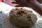 Wholemeal vegan dough mixed for homemade bread