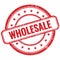 WHOLESALE text on red grungy round rubber stamp