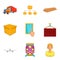 Wholesale warehouse icons set, cartoon style