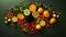 Wholesome Food Symphony: Green, Orange, Yellow Culinary Harmony