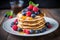 Wholesome Healthy breakfast pancake plate. Generate Ai