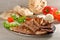 Wholesome platter of mixed meats, Balkan food