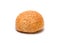 Wholesome round bran bread on white background