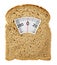 Wholesome slice of bread as weighing scale