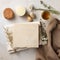 Wholesome Wellness: Handcrafted Soap, Towel, and Incense Flat Lay