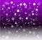 Whte snow bokeh purple background.