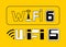 Wi-Fi 6 icon vector. New wireless generation logo. High network bandwidth illustration on white background. Wifi 6 certified