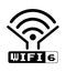 Wi-Fi 6 icon vector. New wireless generation logo. High network bandwidth illustration on white background. Wifi 6 certified