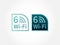 Wi-fi 6 wireless flat vector icon logo set