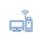 Wi fi adapter,wireless  line icon concept. Wi fi adapter,wireless  flat  vector symbol, sign, outline illustration.