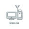 Wi fi adapter,wireless  vector line icon, linear concept, outline sign, symbol