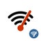 Wi-fi icon with speedometer arrow. High speed icon