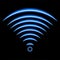 Wi-Fi light, blue glowing signal internet connection
