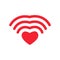 Wi-fi love. WiFi heart. Wireless communication for lovers. roman