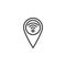 Wi-Fi Map Marker line icon