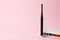 Wi-Fi router with external antennas on pink