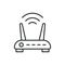 Wi-Fi router icon line design. Wi-Fi, router, icon, mobile, wireless, internet, technology vector illustration. Wi-Fi