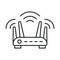 Wi-Fi router icon line design. Wi-Fi, router, icon, mobile, wireless, internet, technology vector illustration. Wi-Fi