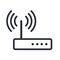 Wi-fi router outline icon in flat design style, vector illustration