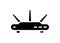 Wi fi router. Simple illustration in black and white