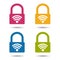 WI-FI Safety Lock - Colorful Vector Illustration - Isolated On White