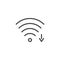 Wi-fi signal arrow outline icon