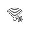 Wi fi signal transfer arrows line icon