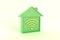 Wi-Fi Smart House Icon Illustration green, perspective view