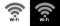 Wi-Fi symbol. Art design symbol as logo or icon. A black figure on a white background and an equally white figure on the black