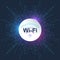 Wi-Fi wireless connection concept. Wireless Wi-Fi icon sign for remote internet access. Wi-Fi wireless network signal