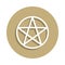 Wicca Pentagram sign icon in badge style. One of religion symbol collection icon can be used for UI, UX