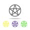 Wicca Pentagram sign multicolored icon. Detailed Wicca Pentagram icon can be used for web, logo, mobile app, UI, UX