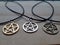 Wiccan pentagram necklace, silver gold bronze jewelry pagan witchcraft accessories