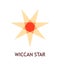 Wiccan star, pagan symbol - emblem in warm colors