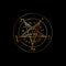 Wiccan symbol golden Sigil of Baphomet- Satanic god occult symbol