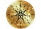 Wiccan symbol of protection. Gold Mandala Witches runes, Mystic Wicca divination. Ancient occult symbols, Earth Zodiac Wheel