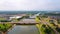 Wichita, Downtown, Arkansas River, Drone View, Kansas