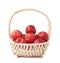 Wicker basked filled with plums