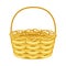 Wicker Basket as Container Woven from Stiff Fiber Vector Illustration