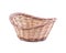Wicker basket, bamboo basket on white background.