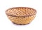 Wicker basket, bamboo basket on white background.