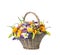 Wicker basket with beautiful wild flowers