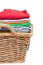 Wicker basket of clean fresh laundry