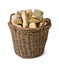 Wicker basket filled with wood