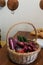 Wicker basket full of vegetables