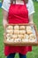 A wicker basket of homemade savoury pastries