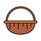 Wicker basket traditional empty line fill icon