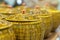 Wicker baskets in the souvenir shop of national Vietnamese products