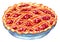 Wicker cherry pie, golden with a crispy crust, lots of juicy cherries