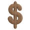 Wicker dollar currency sign - Business 3d rattan symbol - Suitable for Decoration, design or craftsmanship related subjects